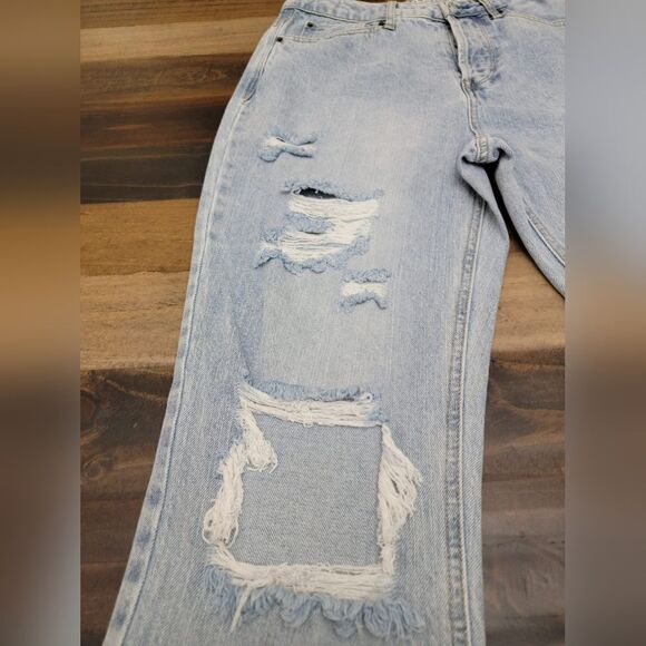 Vanilla Star Juniors Distressed 90's Boyfriend Jean Retro Button Fly Size 9 - Picture 14 of 16